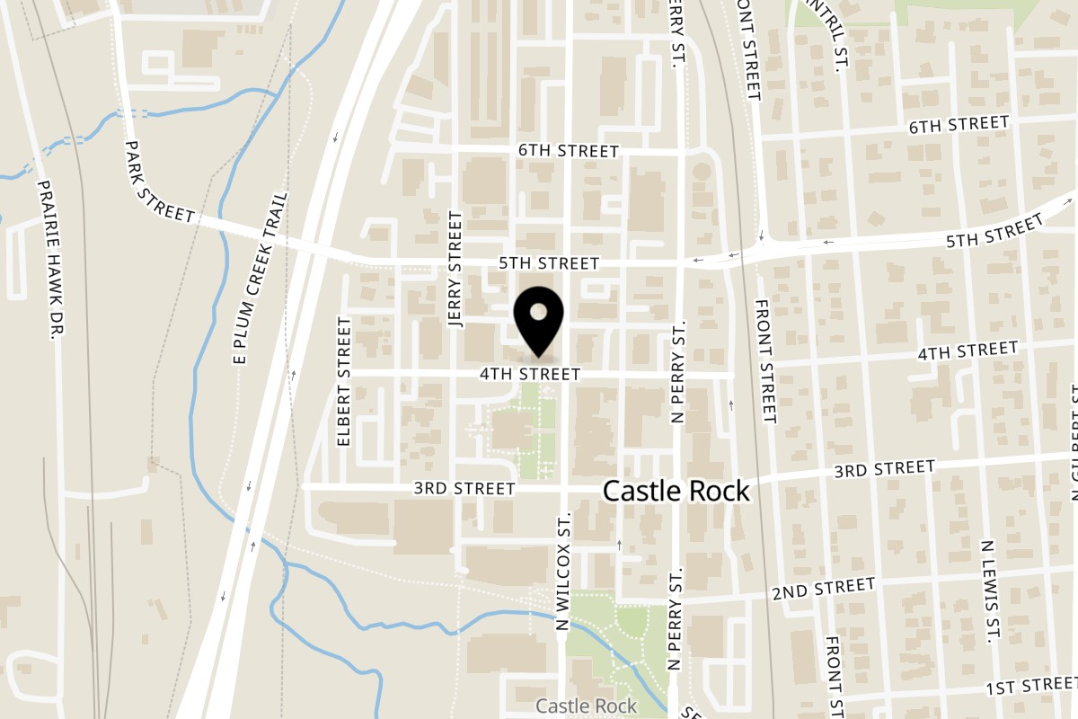 Map showing the location of Bien Y Tu on 217 Fourth St in Castle Rock